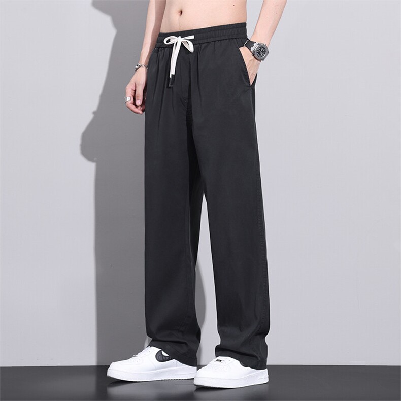 莱赛尔天丝休闲裤男士夏季薄款宽松直筒裤垂感阔腿长裤Z2308-P40,男装休闲裤,星座509