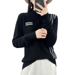 半高领羊毛衫女内搭2024年新款秋冬装洋气小众设计感打底衫图片