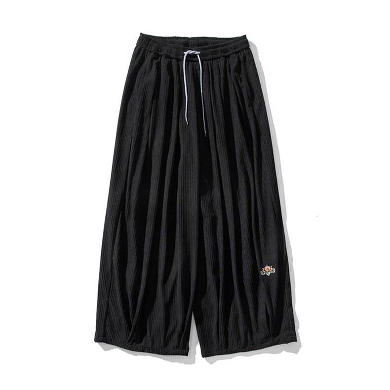 白底平铺 秋冬加厚大码日系灯芯绒阔腿休闲裤新中式直筒 K275/P70图片