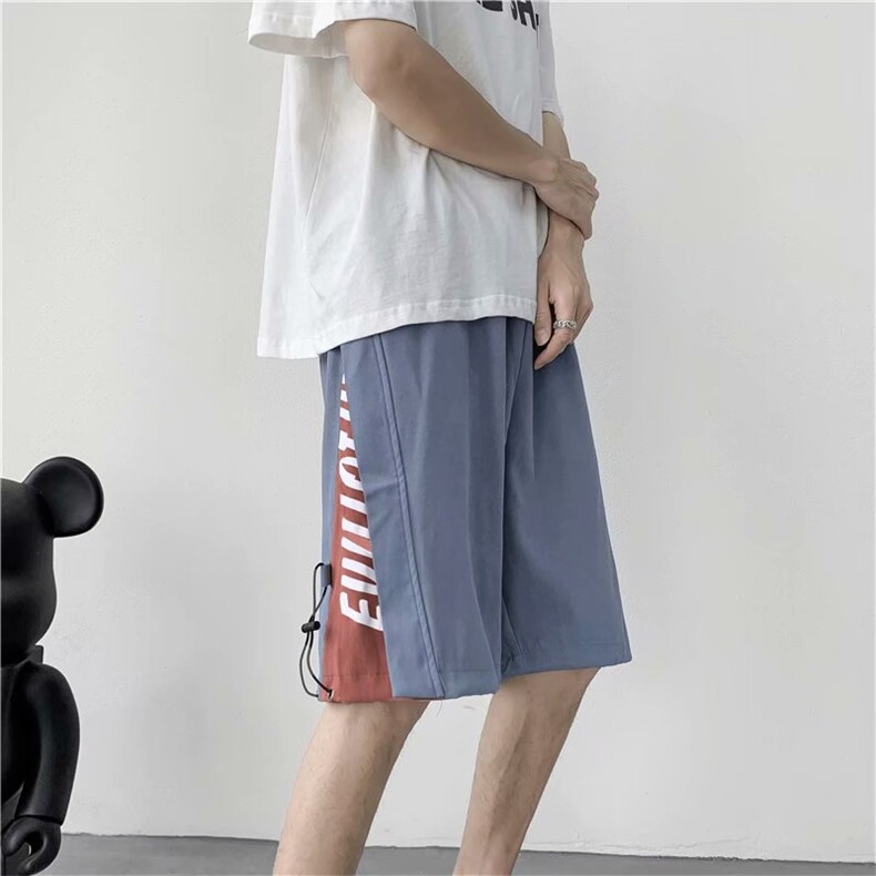 夏季休闲裤男港风宽松潮牌拼接运动短裤韩版潮流五分裤d659-p28，男装休闲裤，星座1008