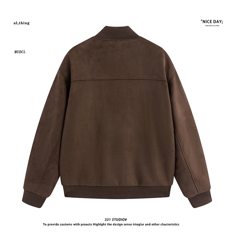 平铺~冬季麂皮绒棒球服棉衣外套E092/P128,男装棉衣,电商B331