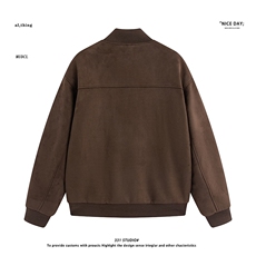 平铺~冬季麂皮绒棒球服棉衣外套E092/P128，男装棉衣，电商B331