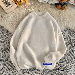 M18202-P45 加绒款-P65半高领毛衣男士大码针织衫男毛线衣男图片