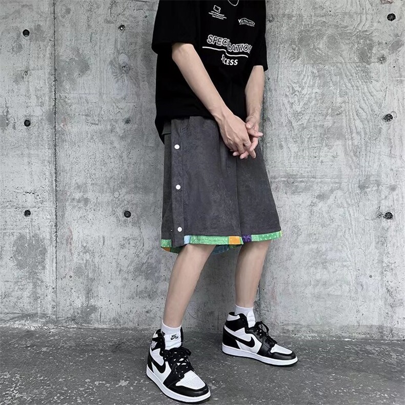 男春季潮流时尚休闲短裤高腰排扣短裤D0013P28,男装休闲裤,星座1116-2