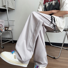 夏季大码抽绳松紧腰带褶冰丝防蚊直筒休闲长裤K8498-P25【特价】，男装休闲裤，电商A007