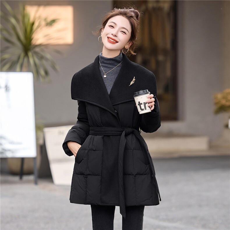 现货90白鸭绒羽绒服女2026年冬季新款中长款休闲羽绒服女,女装羽绒服,美沁