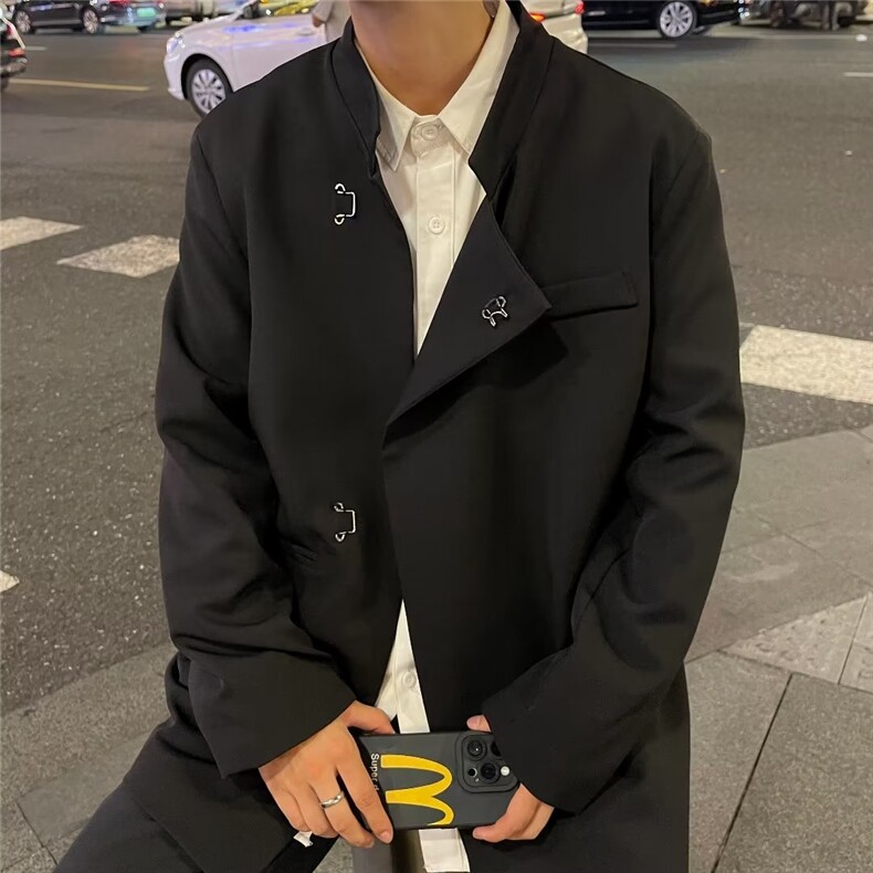 2024春款男中式立领西装风中山装西服休闲外套JK1270 P65图片