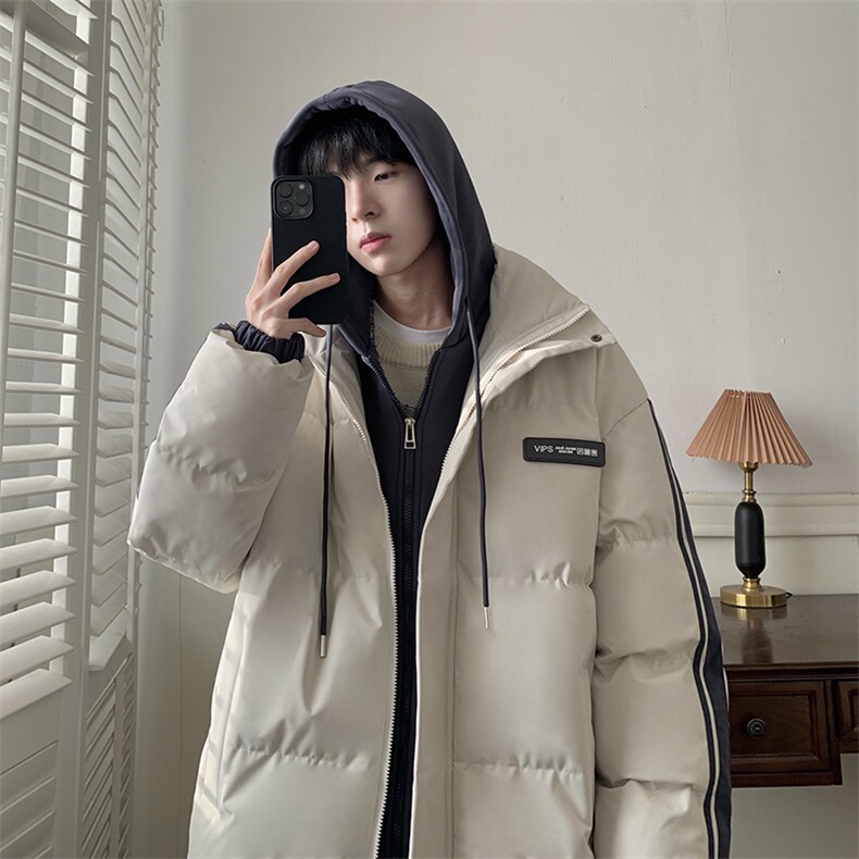 现货抖音得物供视频三防加厚羽绒假两件连帽棉衣外套棉服MY8082,男装棉衣,电商A486
