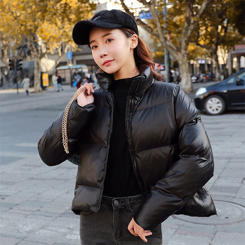 棉袄女冬季新款时尚简约百搭小个立领舒适保暖短款长袖棉衣外套潮，女装棉衣/棉服，韩蔻秀