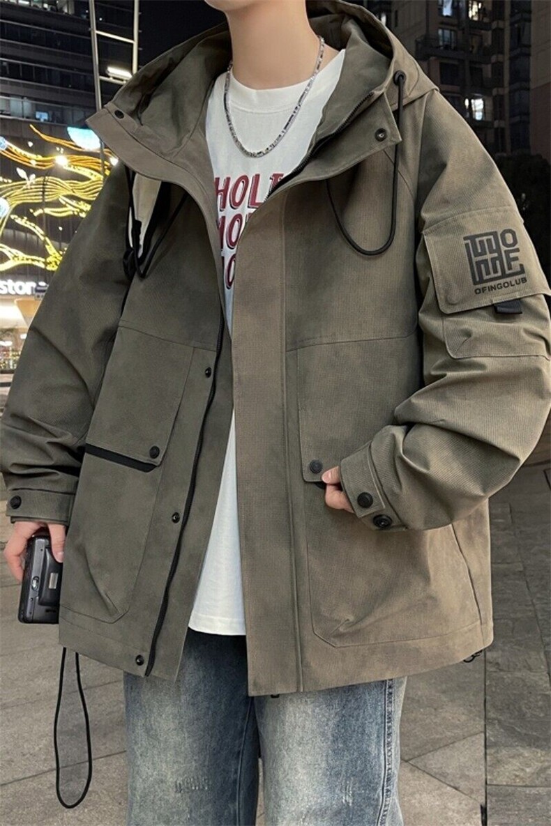 79020-P100春季休闲时尚连帽夹克男长袖工装外套,男装夹克,电商D310B