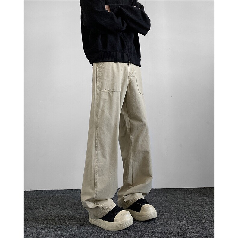 美式高街裤子男潮牌休闲裤cleanfit微喇垂感伐木工装裤K615-P55,男装休闲裤,星座308B-2
