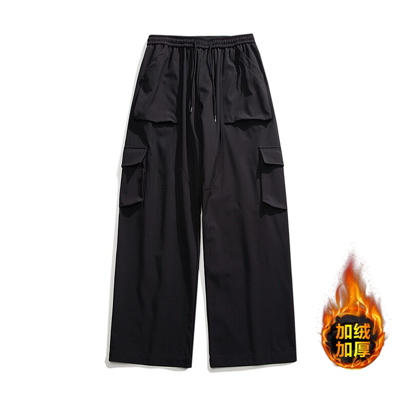 深度库存加绒加厚拖地裤休闲裤子男宽松机能工装裤K2021-P30绒40,男装工装外套,电商A099