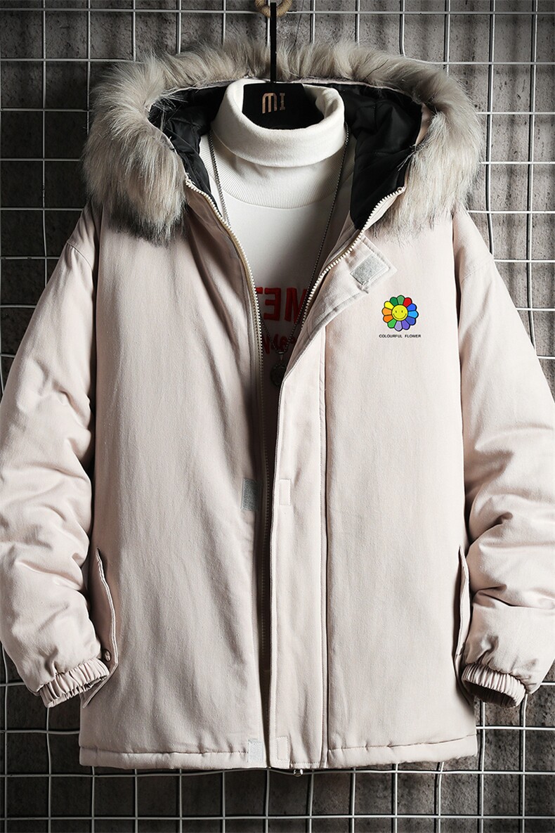 MM48101-P130冬季大毛领衣男士大码加厚袄男服网格挂拍,男装棉衣,电商A040A