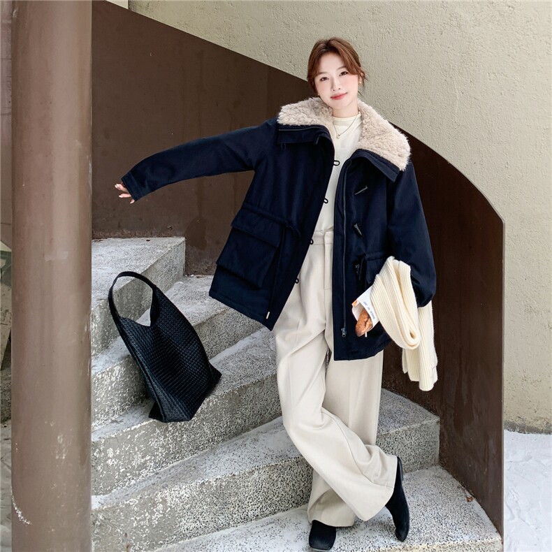 新款冬季加厚加毛休闲外套2C098-9065P245K368,女装派克服,2C098