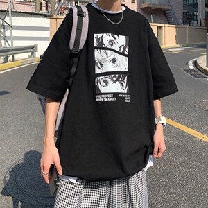 网红短袖T恤男夏季ins超火宽松半袖上衣卡通日系潮牌体恤T176-p28图片