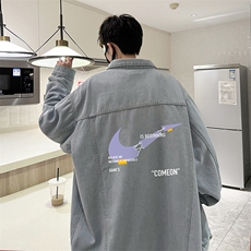 牛仔夹克男大码牛仔外套男茄克NJ77259-P60加绒款-P75，男装夹克，电商A040