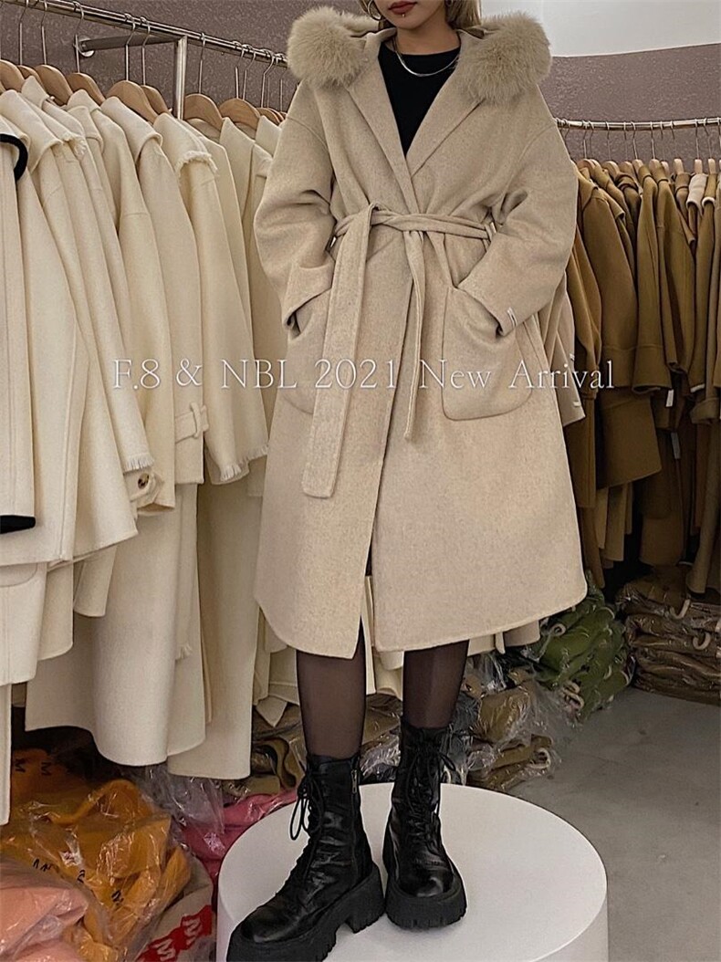 新款真毛领羊绒大衣，其它，慕容神话