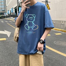 DX17139-P20纯棉短袖t恤男大码半袖打底衫宽松体恤衫港风，男装T恤，电商A040