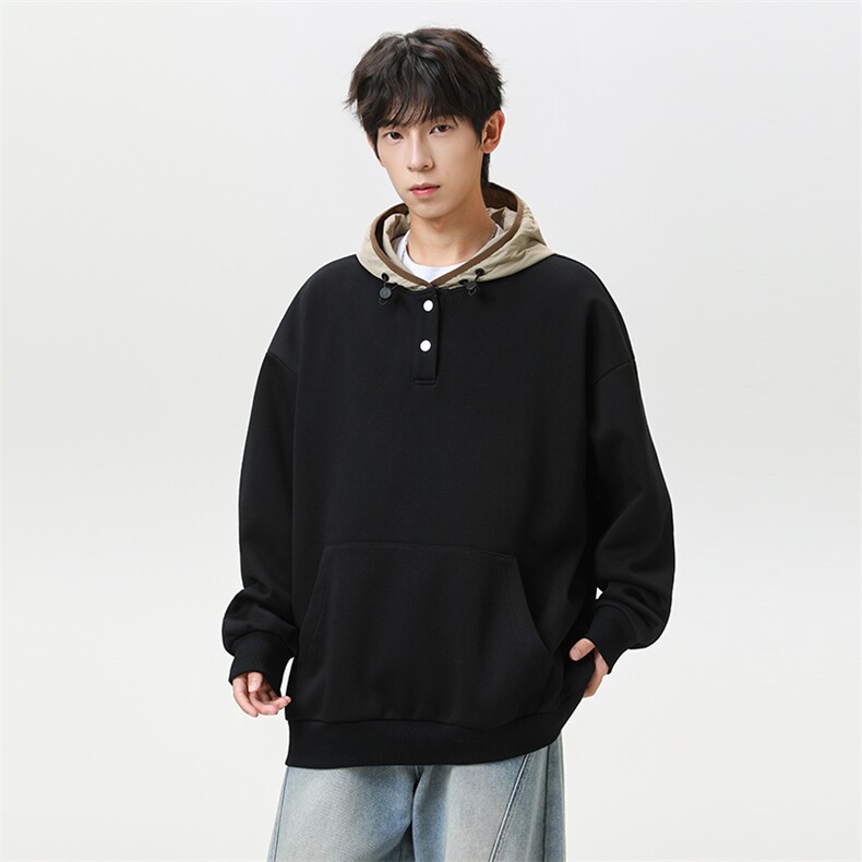 秋冬港风设计感撞色拼接连帽卫衣休闲百搭XZ302B-1-VE55193-P55,男装卫衣,星座302B-1