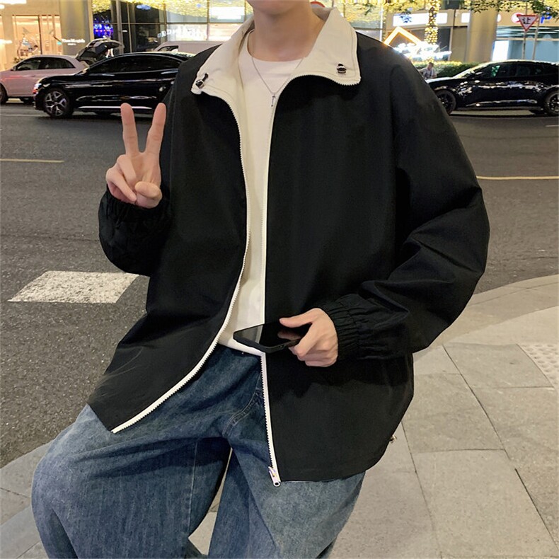 现货户外夹克男双面穿立领上衣外套 支持二开JK836-P60图片