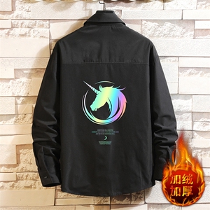 CS15138-P38加绒款-P48长袖衬衫男士大码宽松衬衣男寸衫男寸衣