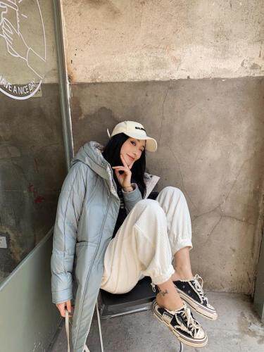 【冬季】新款羽绒服拼接格子羽绒服，女装羽绒服，E莎