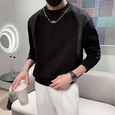 白色2023秋装社会小伙修身圆领卫衣男潮W6302-P58控价78，男装卫衣，电商A108