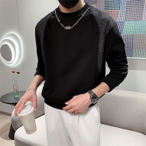 白色2023秋装社会小伙修身圆领卫衣男潮W6302-P58 控价78图片