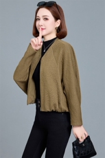 蝙蝠袖短款棒球服外套女2024秋季新款小个子宽松休闲百搭夹克上衣，女装短外套，魅影