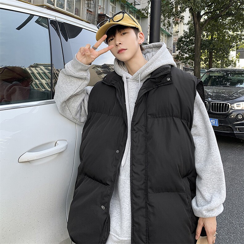 2025冬季港风男装外套宽松大码棉衣马甲加厚羽绒棉服男MJ103-P85,男装棉衣,电商B295