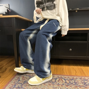 2024春新款 数据款 撞色喷绘宽松直筒阔腿牛仔裤 KZ06-55控79图片