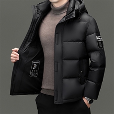 2026冬白鸭绒羽绒服商务男短款加厚连帽保暖高级外套男士潮服，男装羽绒服，钱塘6003（原4033）