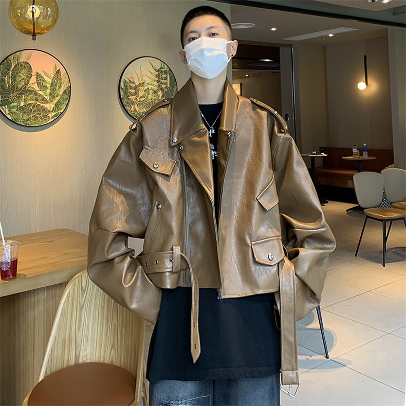A819-P92美式复古机车皮衣外套男2024新款宽松设计感小众夹克,男装夹克,星座512-6