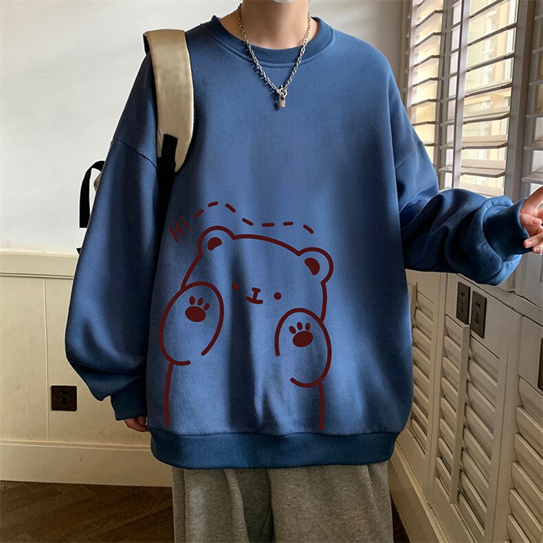 圆领卫衣男大码加厚加绒长袖t恤男S6236-P28加绒款-P33,男装卫衣,电商A040