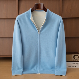 2025时尚百搭通勤简约休闲双面开衫，男装羊毛衫，端硕羊绒