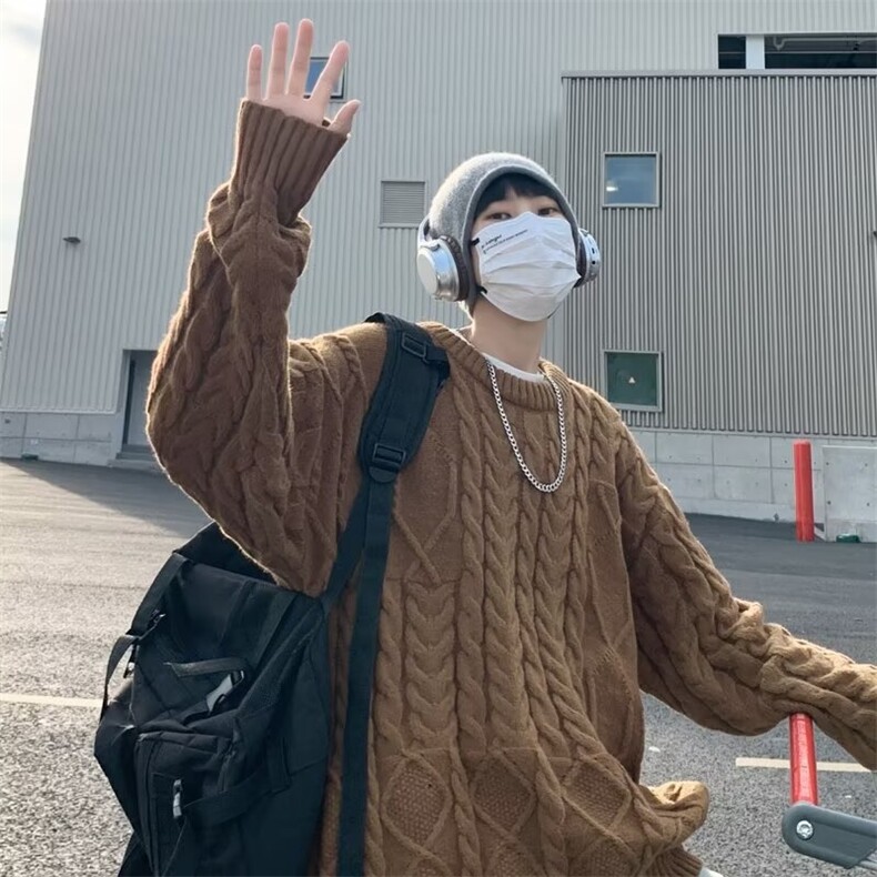 B306P50秋冬男装男生毛衣线衫时尚宽松男日系打底衫,男装T恤,星座512-6
