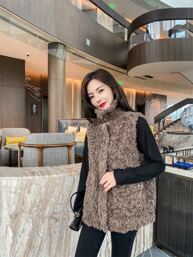 皮毛一体马甲，女装马甲，佳 其