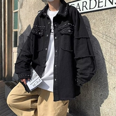 牛仔外套男韩版潮流高街帅个性2024春季新款ins宽松夹克W4710-P60，男装夹克，星座412-3