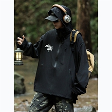 Wt17-P58山系小牛津防水连帽冲锋衣，男装夹克，星座1501-1
