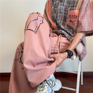 抖音品质夏季新款可爱小狗印花宽松休闲裤B315-K25528 -特p30控58图片