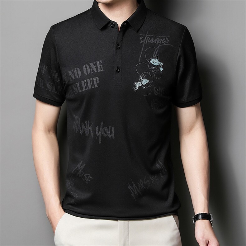 中青年夏季2022薄款男士短袖POLO衫透气丝光商务潮流半袖上衣P53,男装Polo衫,星座1105-3
