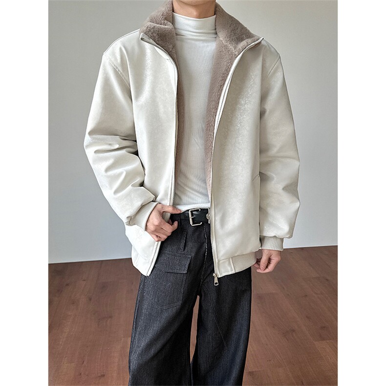 加绒加厚蛇纹亮片棉衣潮牌宽松座山雕皮衣男D54135-TP80158,男装皮衣,电商A102