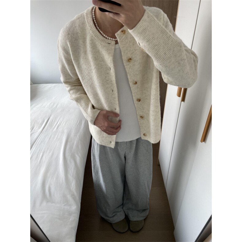 【有货】MY2403LL-特P58cleanfit米白色开衫针织衫毛衣外套,男装针织衫/毛衣,星座1007（原301D）