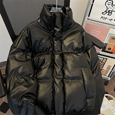 加绒加厚冬款男立领皮棉衣保暖面包服皮棉袄外套MA134P92，男装棉衣，星座1013-1
