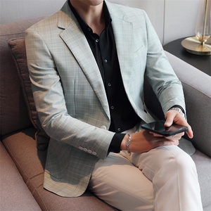 26做货-男士休闲西装修身韩版西服外套小西装上衣DX6848P165图片