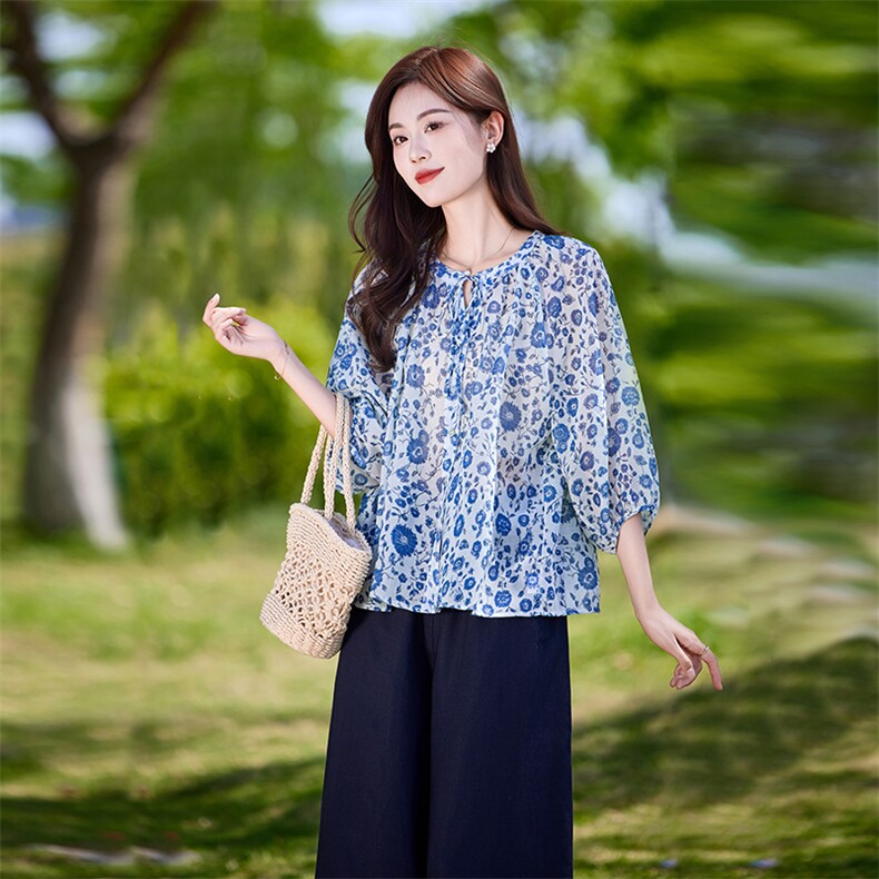 时尚休闲气质衬衫套装女2025夏新款宽松减龄显瘦亚麻阔腿裤两件套,女装套装/套裙,靓衣阁