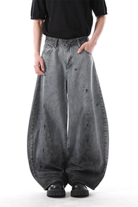 903-AK037 -特P58  【S-3XL】 做旧脏弯刀牛仔裤1图片