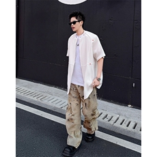 小众拉链设计感柳丁链短袖男夏季高级感廊行T恤简约上衣潮X04-P50，男装T恤，星座308B-1