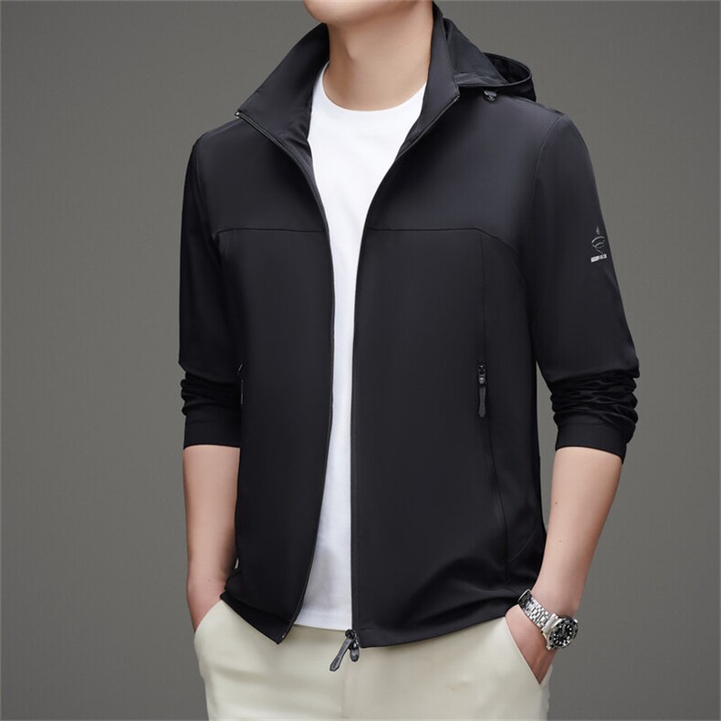 MJ-8611春秋男士薄款登山户外时尚休闲高品可脱卸帽夹克图片