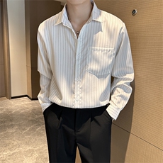 条纹衬衫男韩版潮流刺绣痞子帅气2024春季新款ins外套CY613-P36，男装衬衫，星座412-2